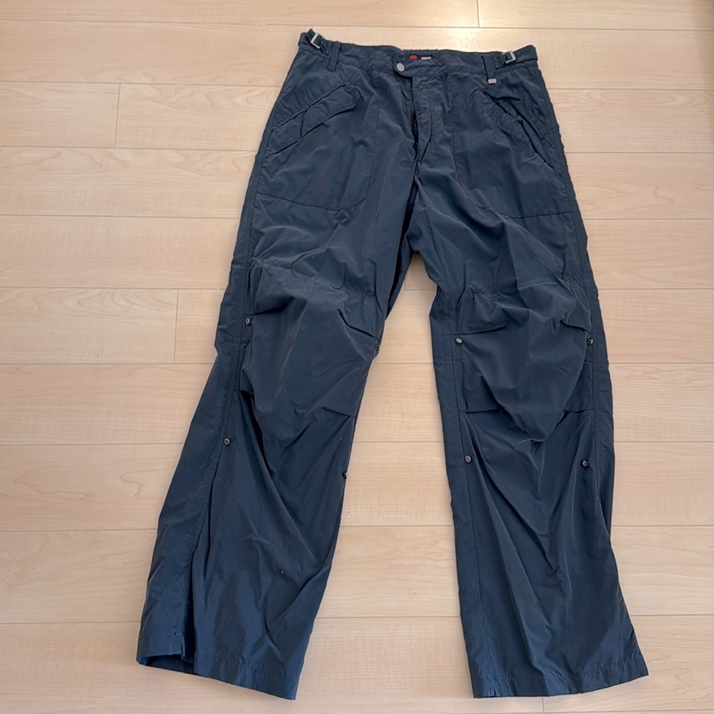 Versace Sport Cargo Pants – Navy with Adjustable Side Belt & Medusa Buttons!